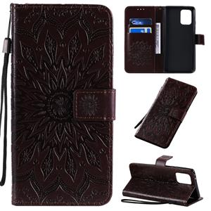 huismerk Voor Galaxy A91 / M80S / S10 Lite Geperst Afdrukken Zonnebloempatroon Horizontaal Flip PU Lederen Hoes je met Holder & Card Slots & Wallet & Lanyard(B