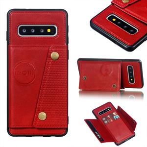 huismerk Lederen beschermhoes voor Galaxy S10 (rood)