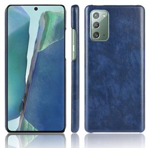 huismerk Voor Samsung Galaxy Note20 Schokbestendige Litchi Texture PC + PU Case(Blauw)