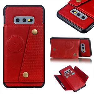 huismerk Lederen beschermhoes voor Galaxy S10e (rood)