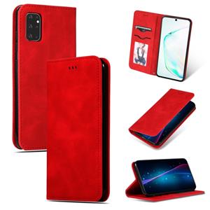 huismerk Voor Galaxy S20 Plus retro skin feel business magnetic horizontal flip leather case(rood)