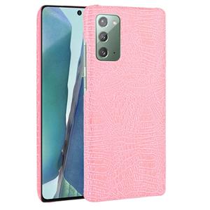 huismerk Voor Samsung Galaxy Note20 Schokbestendige Crocodile Texture PC + PU Case(Pink)