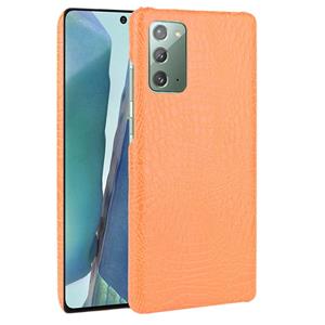 huismerk Voor Samsung Galaxy Note20 Schokbestendige Crocodile Texture PC + PU Case(Oranje)