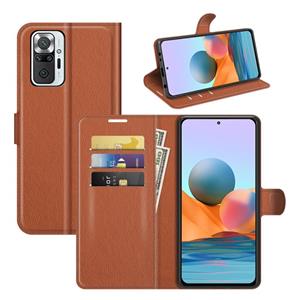 huismerk Voor Xiaomi Redmi Note 10 Pro / Note 10 Pro (Indiase versie) / Note 10 Pro Max Litchi Textuur Horizontale Flip Beschermhoes met houder Kaartsleuven