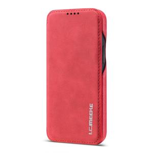 lc.imeeke Voor iPhone 12 5 4 inch LC. IMEEKE Hon Ancient Series Horizontale Flip Lederen Kast met Holder & Card Slot(Rood)