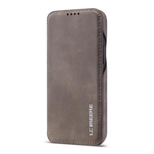 lc.imeeke Voor iPhone 12 5 4 inch LC. IMEEKE Hon Ancient Series Horizontale Flip Lederen Kast met Holder & Card Slot(Koffie)