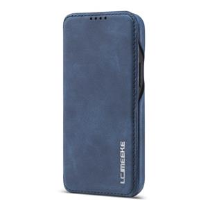 lc.imeeke Voor iPhone 12 5 4 inch LC. IMEEKE Hon Ancient Series Horizontale Flip Lederen Kast met Holder & Card Slot(Blauw)