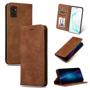 huismerk Voor Galaxy S20 Plus retro skin feel business magnetic horizontal flip leather case(brown)