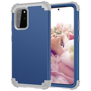 huismerk Voor Galaxy S20 Plus PC + Siliconen Driedelige Shockproof Protection Case(Blauw)