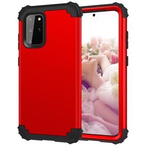 huismerk Voor Galaxy S20 Plus PC + Siliconen Driedelige Shockproof Protection Case(Rood)