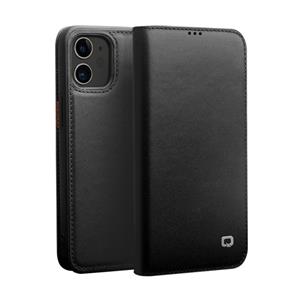 QIALINO Business Horizontale Flip Lederen Case met Holder & Card Slots & Wallet Voor iPhone 12 mini(Zwart)