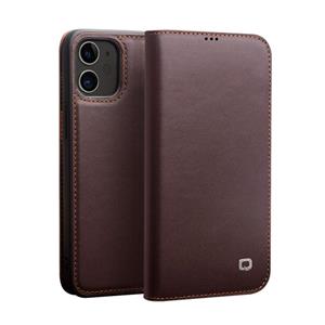 QIALINO Business Horizontale Flip Lederen Case met Holder & Card Slots & Wallet Voor iPhone 12 mini(Bruin)