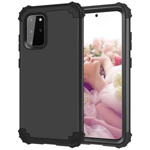 huismerk For Galaxy S20 Plus PC + Silicone Three-piece Shockproof Protection Case(Black)