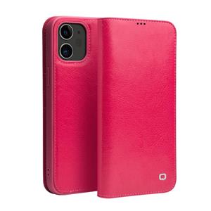 QIALINO Horizontale Flip Lederen case met houder & kaartslots & portemonnee voor iPhone 12 mini(Rose Red)