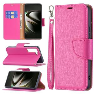 huismerk Voor Samsung Galaxy S22 5G Litchi Textuur Pure Kleur Horizontale Flip Leren Telefoonhoesje Met Houder & Card Slots & Wallet & Lanyard (Rose Red)