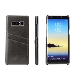 Fierre Shann Retro olie Wax textuur PU lederen Case voor Galaxy Note 8 met Slots(Black) van de kaart