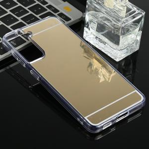 huismerk Voor Samsung Galaxy S21 5G TPU + Acryl Luxe Plating Mirror Telefoonhoesje Cover (Goud)