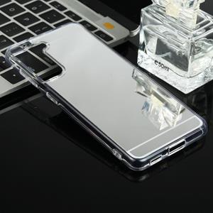 huismerk Voor Samsung Galaxy S21 5G TPU + Acryl Luxe Plating Spiegel Telefoonhoesje Cover (Zilver)