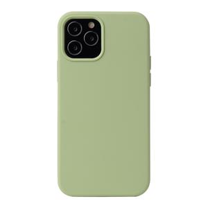 huismerk Solid Color Liquid Silicone Shockproof Protective Case For iPhone 13 mini(Matcha Green)