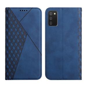 huismerk For Samsung Galaxy A02s US Version Diamond Pattern Splicing Skin Feel Magnetic Horizontal Flip Leather Case with Card Slots & Holder & Wallet(Blue)