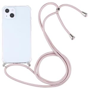 huismerk Schokbestendige Transparante TPU-beschermhoes met lanyard voor iPhone 13