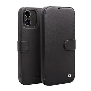 QIALINO Business Magnetic Horizontal Flip Leather Case met Kaartslots & Portemonnee Voor iPhone 12 mini(Zwart)