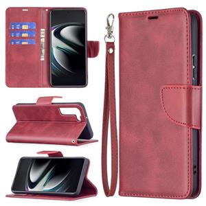 huismerk Voor Samsung Galaxy S22 + 5G Retro Lamsvacht Textuur Pure Kleur Horizontale Flip Lederen Telefoonhoesje Met Houder & Card Slots & Wallet & Lanyard