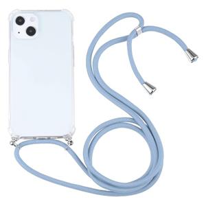 huismerk Vierhoek Schokbestendige Transparante TPU-beschermhoes met Lanyard voor iPhone 13