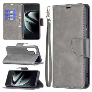 huismerk Voor Samsung Galaxy S22 + 5G Retro Lamsvacht Textuur Pure Kleur Horizontale Flip Lederen Telefoonhoesje Met Houder & Card Slots & Wallet & Lanyard