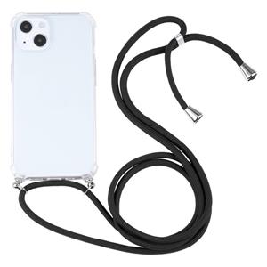 huismerk Vierhoek Schokbestendige Transparante TPU-beschermhoes met lanyard voor iPhone 13