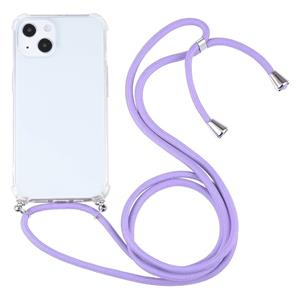 huismerk Schokbestendige Transparante TPU-beschermhoes met lanyard voor iPhone 13