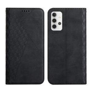 huismerk For Samsung Galaxy A32 4G Diamond Pattern Splicing Skin Feel Magnetic Horizontal Flip Leather Case with Card Slots & Holder & Wallet(Black)