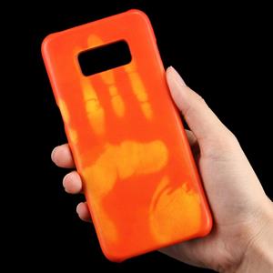 Huismerk Samsung Galaxy S8 PLUS / G9550 Thermisch aanraakgevoelig en kleurveranderend back cover Hoesje (Oranje)