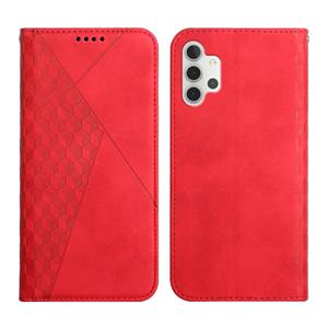 huismerk For Samsung Galaxy A32 5G Diamond Pattern Splicing Skin Feel Magnetic Horizontal Flip Leather Case with Card Slots & Holder & Wallet(Red)