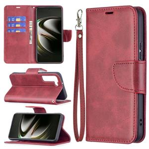 huismerk Voor Samsung Galaxy S22 5G Retro Lamsvacht Textuur Pure Kleur Horizontale Flip Leren Telefoonhoesje Met Houder & Card Slots & Wallet & Lanyard