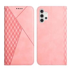 huismerk For Samsung Galaxy A32 5G Diamond Pattern Splicing Skin Feel Magnetic Horizontal Flip Leather Case with Card Slots & Holder & Wallet(Rose Gold)