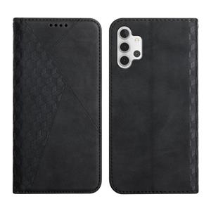 huismerk For Samsung Galaxy A32 5G Diamond Pattern Splicing Skin Feel Magnetic Horizontal Flip Leather Case with Card Slots & Holder & Wallet(Black)