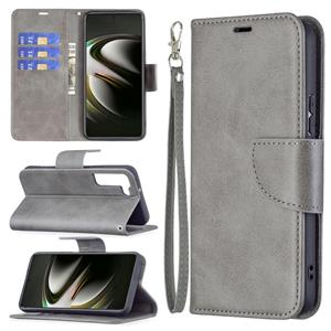 huismerk Voor Samsung Galaxy S22 5G Retro Lamsvacht Textuur Pure Kleur Horizontale Flip Lederen Telefoonhoesje Met Houder & Kaart Slots & Wallet & Lanyard