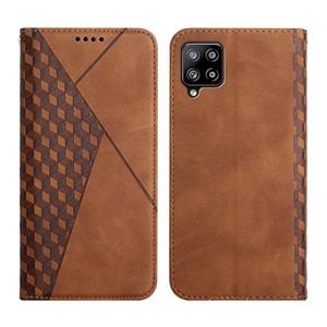 huismerk For Samsung Galaxy A42 5G Diamond Pattern Splicing Skin Feel Magnetic Horizontal Flip Leather Case with Card Slots & Holder & Wallet(Brown)