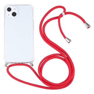 huismerk Schokbestendige Transparante TPU-beschermende behuizing met Lanyard voor iPhone 13 Mini