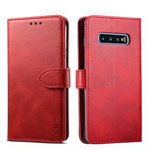 Voor Galaxy S10+ GUSSIM Business Style Horizontal Flip Leather Case met Holder & Card Slots & Wallet(Red)