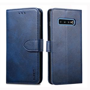 For Galaxy S10+ GUSSIM Business Style Horizontal Flip Leather Case with Holder & Card Slots & Wallet(Blue)