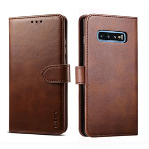 Voor Galaxy S10+ GUSSIM Business Style Horizontal Flip Leather Case met Holder & Card Slots & Wallet(Brown)