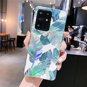 huismerk Voor Galaxy S20 Ultra Kleurrijke Laser Flower Serie IMD TPU mobiele telefoon geval (Banana Leaf KL1)