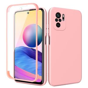 huismerk Voor Xiaomi Redmi Note 10 Imitation Liquid Silicone 360 Full Body Phone Case (Pink)