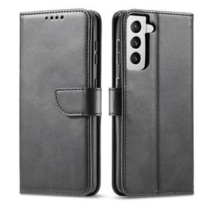 huismerk For Samsung Galaxy S21+ 5G Calf Texture Buckle Horizontal Flip Leather Case with Holder & Card Slots & Wallet(Black)