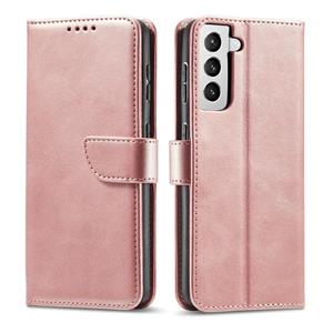 huismerk For Samsung Galaxy S21+ 5G Calf Texture Buckle Horizontal Flip Leather Case with Holder & Card Slots & Wallet(Rose Gold)