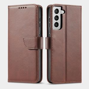 huismerk For Samsung Galaxy S21+ 5G Calf Texture Buckle Horizontal Flip Leather Case with Holder & Card Slots & Wallet(Brown)