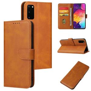 huismerk For Samsung Galaxy S20 Calf Texture Buckle Horizontal Flip Leather Case with Holder & Card Slots & Wallet(Khaki)