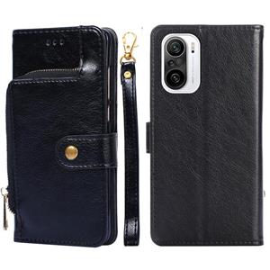 huismerk Zipperzak PU + TPU horizontale flip lederen tas met houder & kaart slot & portemonnee & lanyard voor xiaomi redmi k40 / k40 pro